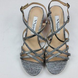 Nina Neptune Women Sling Back Evening Sandal Steel 6M